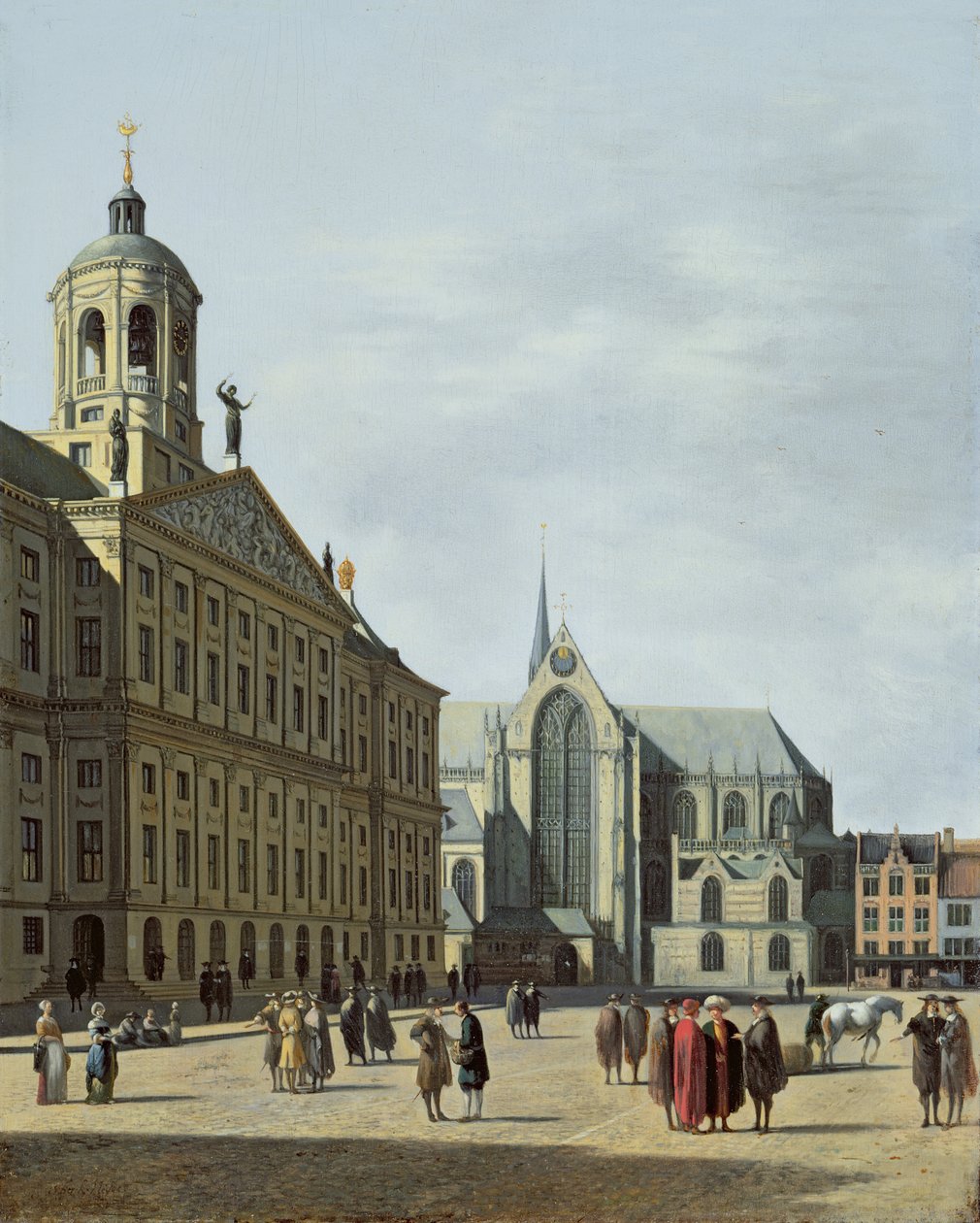 Kilátás Amszterdamban, a Stadhuis és a Nieuwe Kerk homlokzatával alkotó: Gerrit Adriaensz Berckheyde