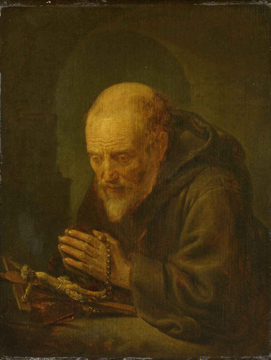 Egy remete imádkozik alkotó: Gerrit Dou