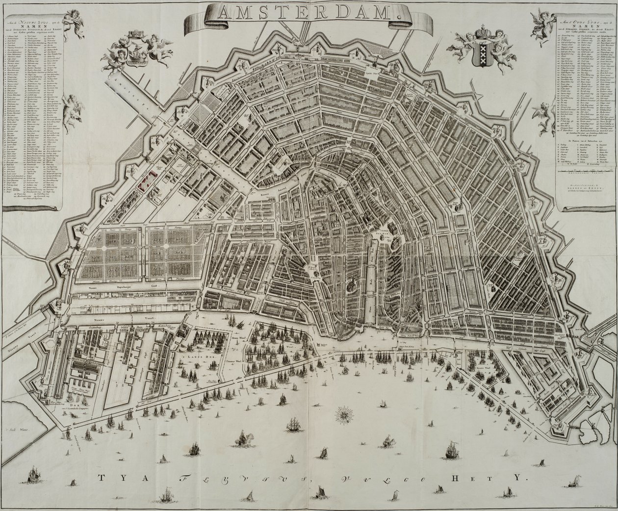 Gerrit de Broen 1737 -es Amszterdam térképe alkotó: Gerrit de Broen