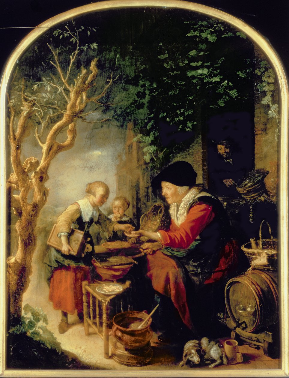 A palacsintaárus, 1650-55 alkotó: Gerrit Dou
