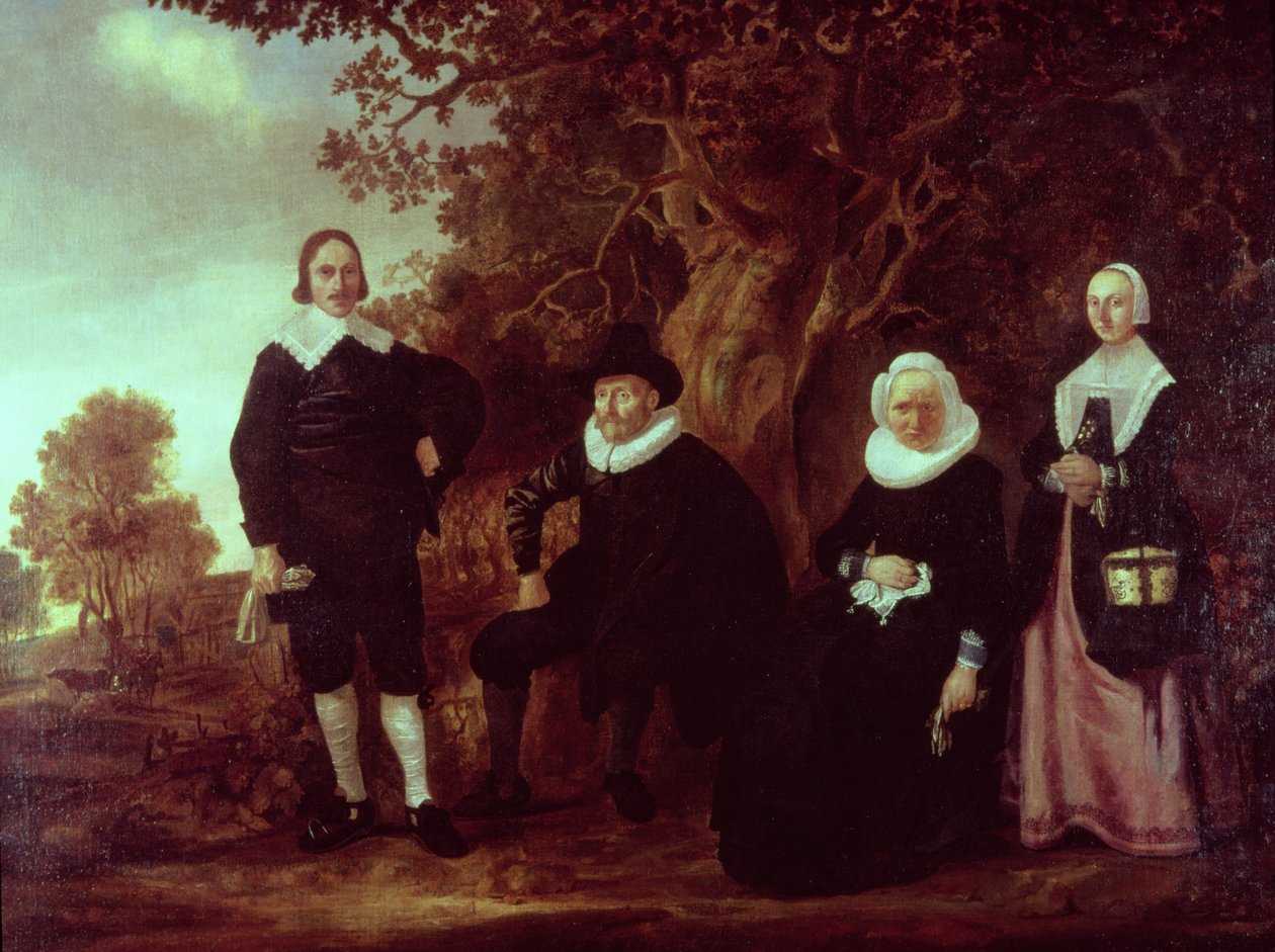 Családi csoport egy tájban alkotó: Gerrit van Donck