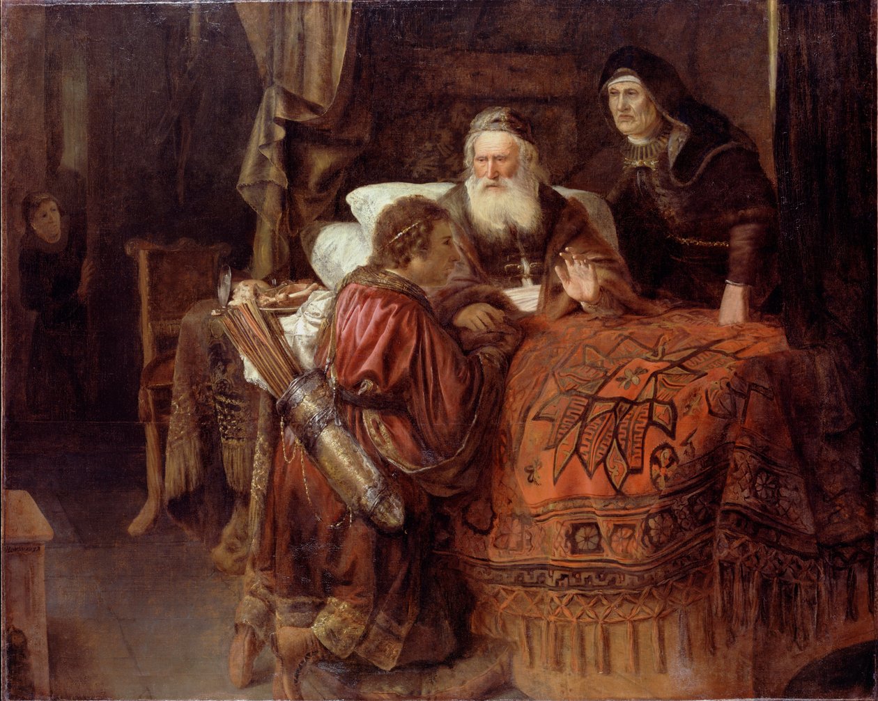 Izsák áldja meg Jákobot alkotó: Gerrit van Honthorst
