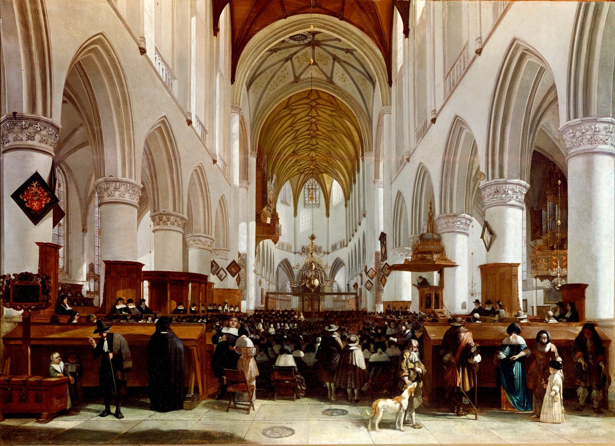 Egy templom belseje. Gerrit Berckheyde (1638-1698) holland festő festménye. London, Nemzeti Galéria alkotó: Gerrit Adriaensz Berckheyde