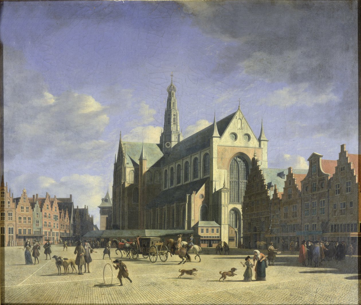 A Groote Markt (Nagy Piac) Haarlem alkotó: Gerrit Adriaensz Berckheyde