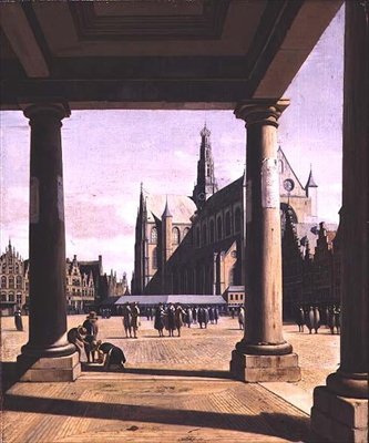 Haarlem kilátása a Groote Kerkkel alkotó: Gerrit Adriaensz Berckheyde