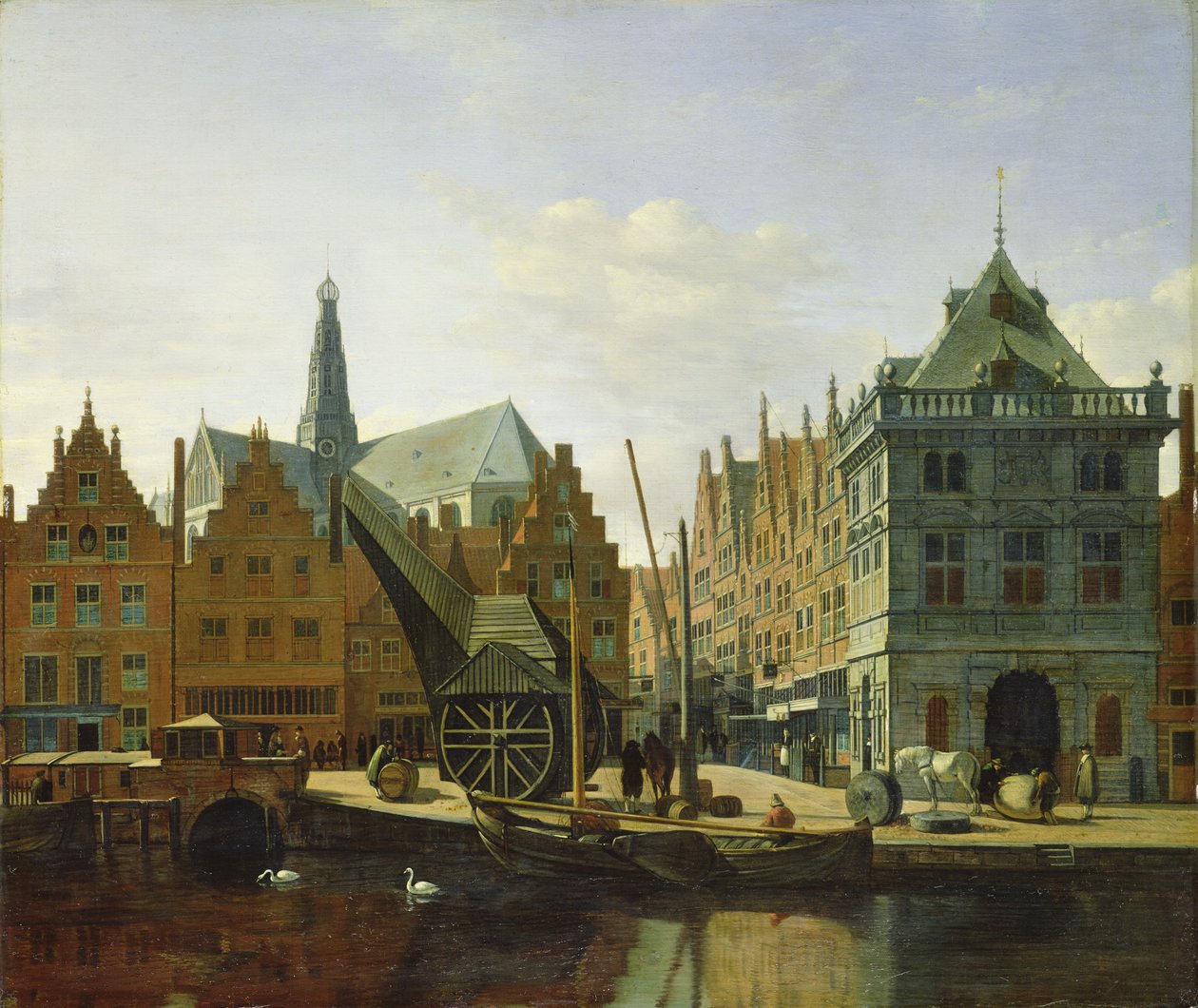 A Haarlem-i Spaarne látképe, 1667 alkotó: Gerrit Adriaensz Berckheyde