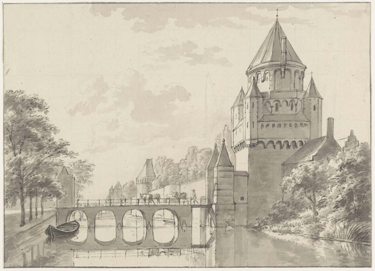 Kilátás a Kleine Houtpoortra, Haarlem alkotó: Gerrit Adriaenszoon Berckheyde