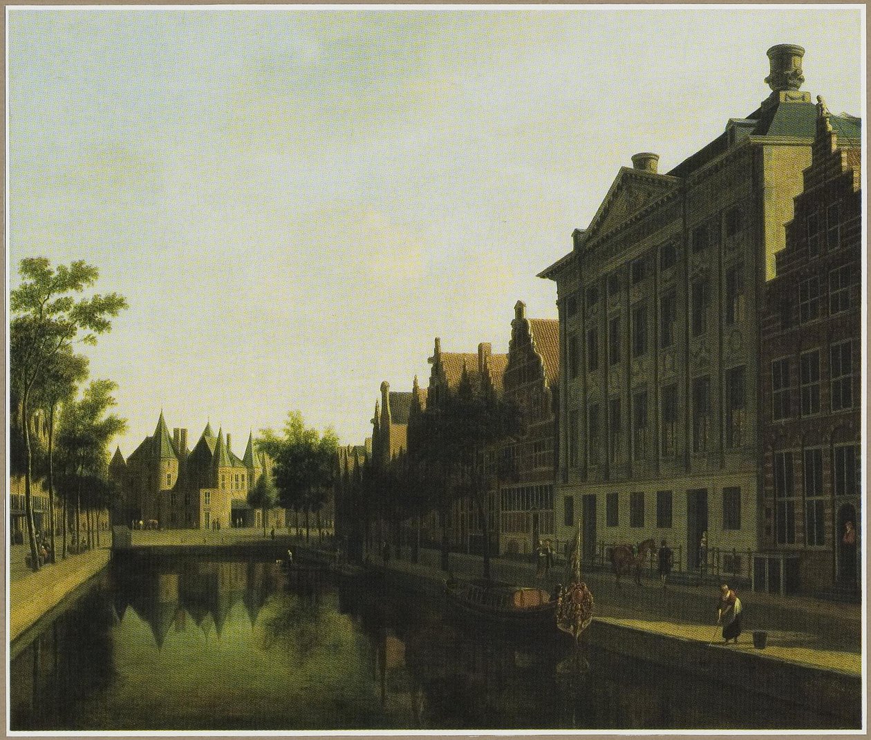 A Kloveniersburgwal látképe a Waaggal és a Trippenhuisszal, Amszterdam alkotó: Gerrit Adriaenszoon Berckheyde