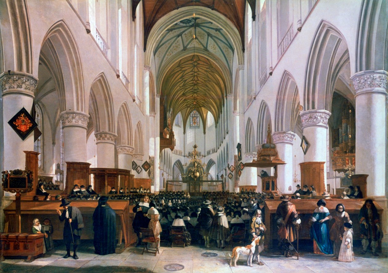 „A Grote Kerk belseje, Haarlem”, 1673 alkotó: Gerrit Berckheyde