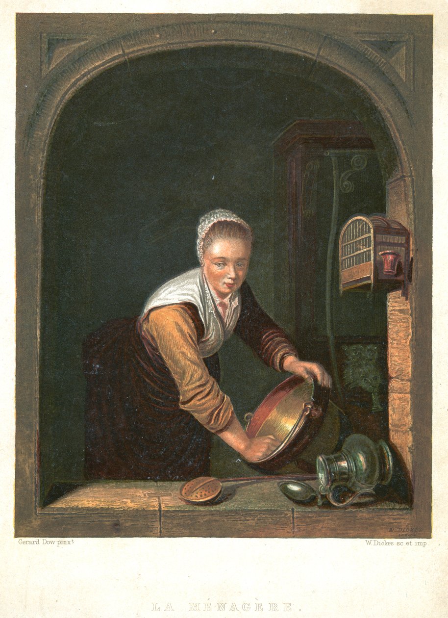 A háziasszony, 1630-1670 alkotó: Gerrit Dou