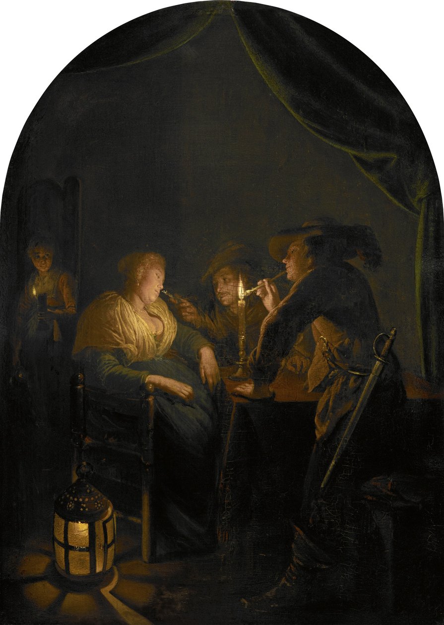 Alvó nőt cikizett két katona alkotó: Gerrit Dou