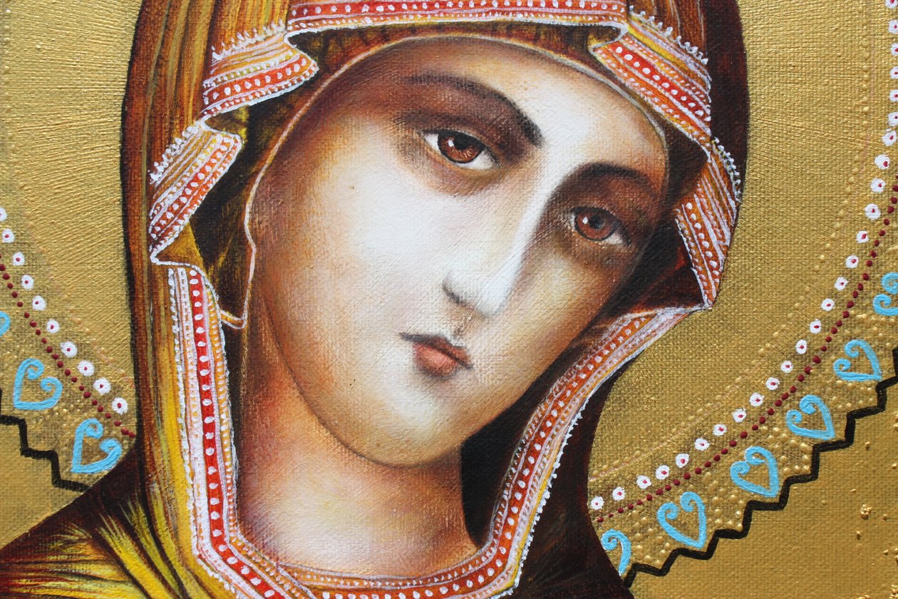Mary, 3. részlet, 2001 (homok és akril vászonra) alkotó: Gerrit Greve