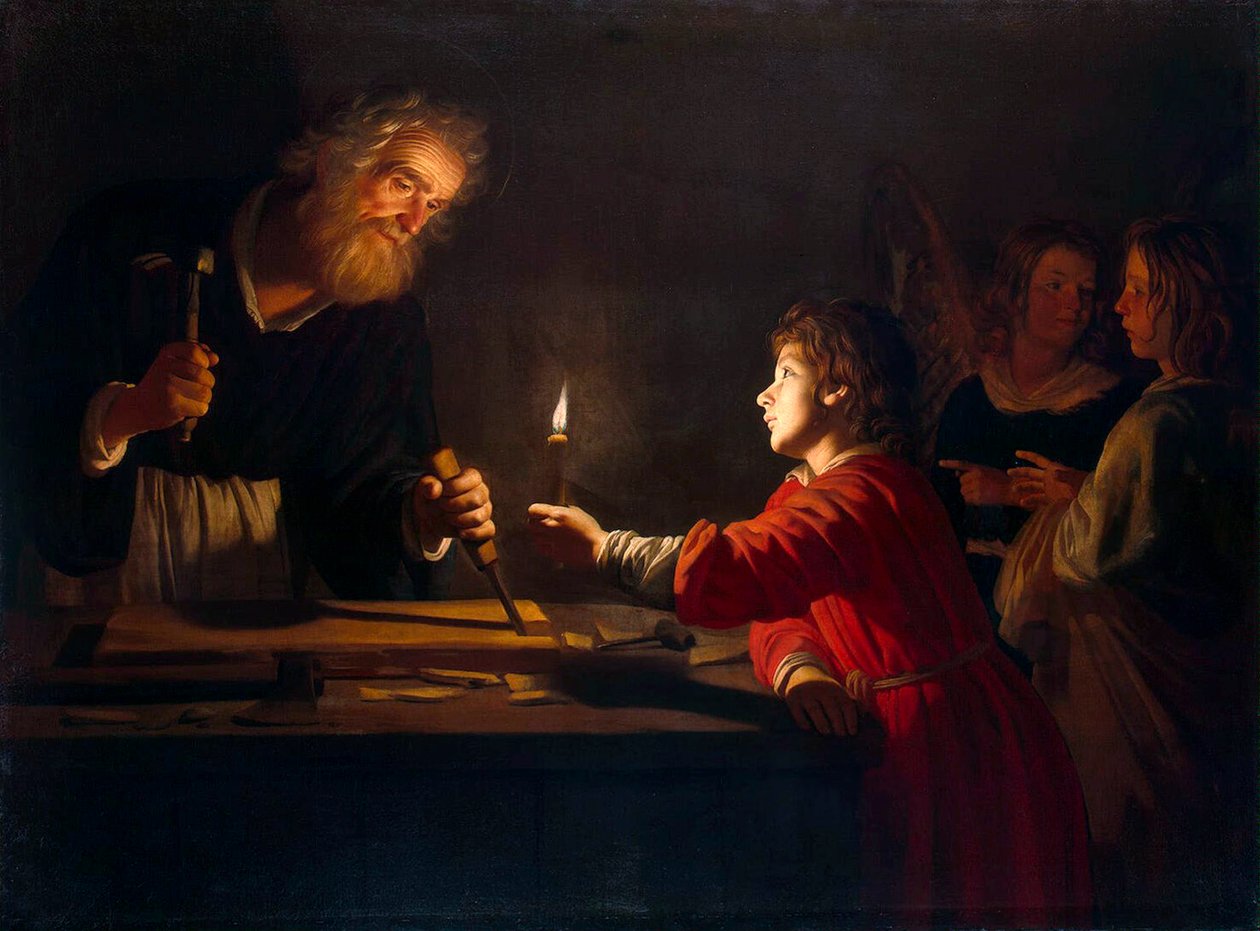 Krisztus gyermekkora, 1620. alkotó: Gerrit van Honthorst