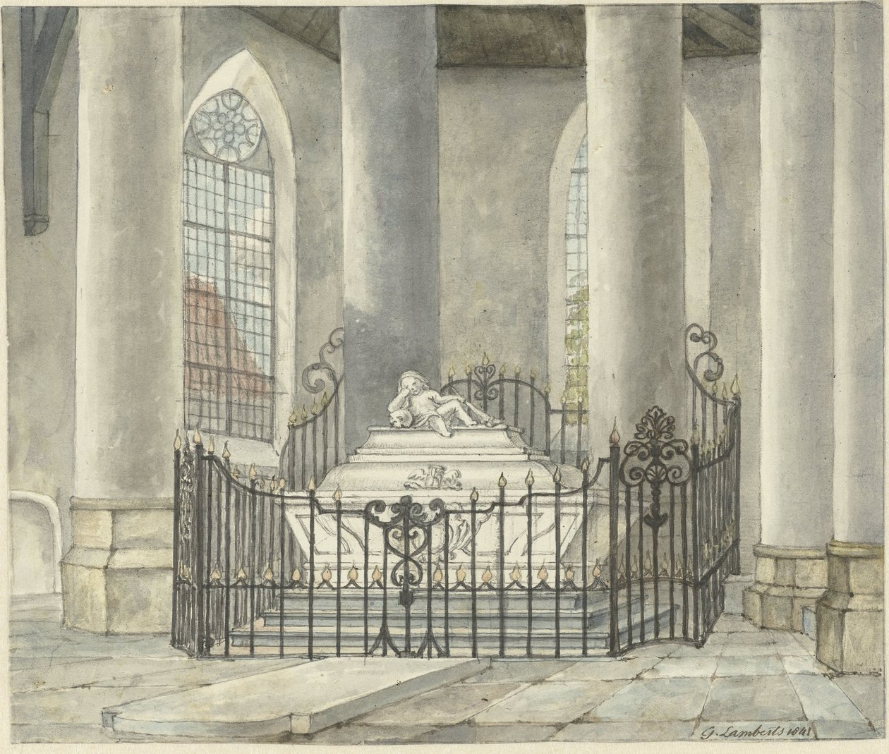 Catharina Alida van der Dussen temetkezési emlékműve egy culemborgi templomban alkotó: Gerrit Lamberts