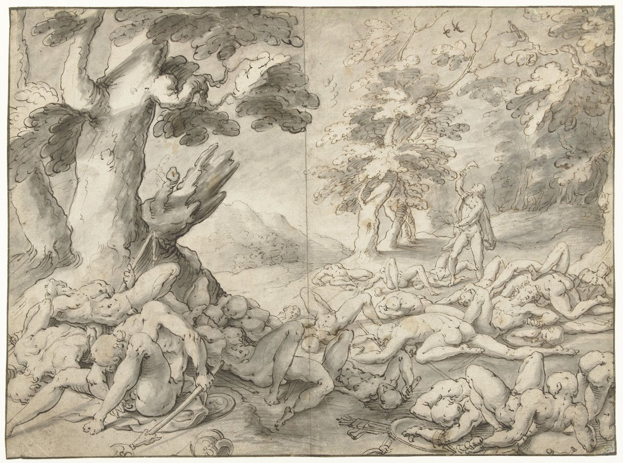 Sámson a filiszteusok legyőzése után alkotó: Gerrit Pietersz. Sweelink