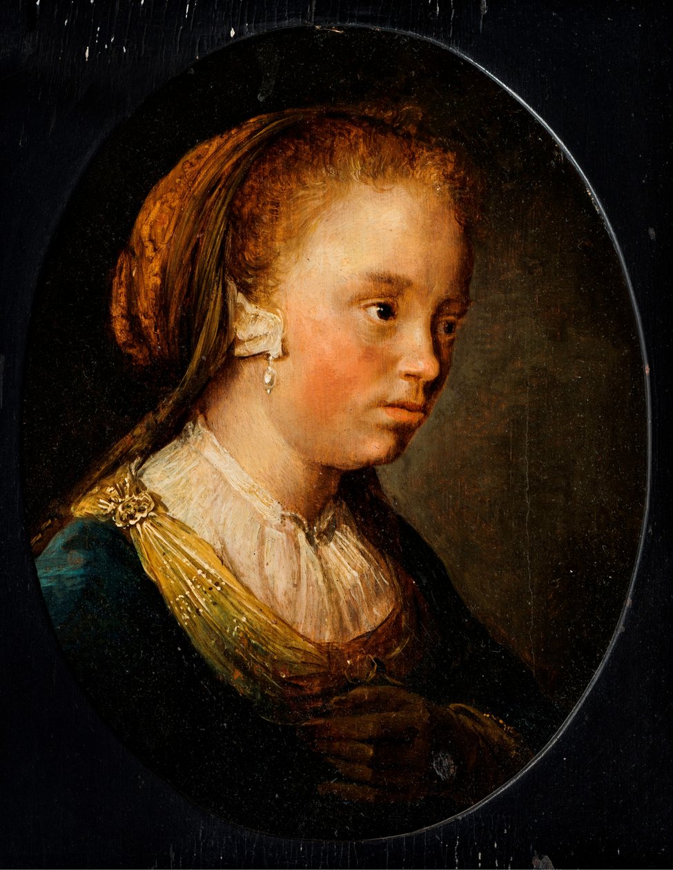 Egy fiatal lány portréja alkotó: Gerrit or Gerard Dou