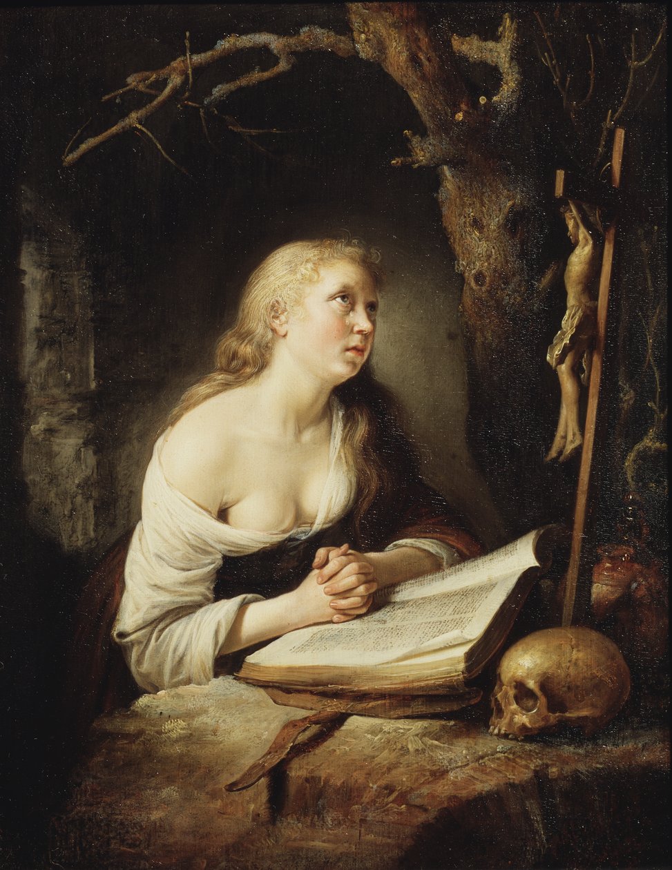 A bűnbánó Magdolna, 1650-65 körül alkotó: Gerrit Dou