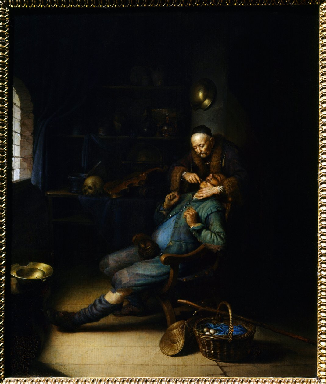 A foghúzó. Gerard Dou (vagy Gerrit Dow) festménye (1613-1675) alkotó: Gerrit Dou