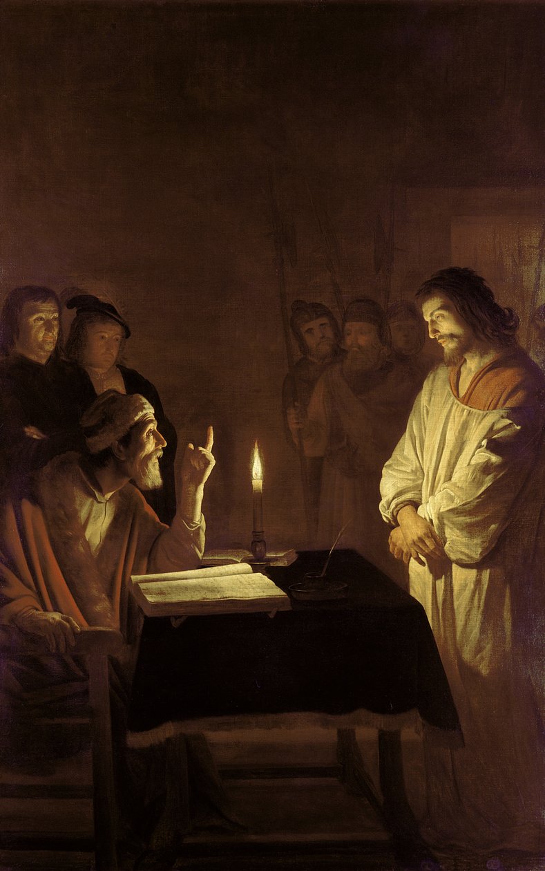 Krisztus a főpap előtt, 1617 alkotó: Gerrit van Honthorst