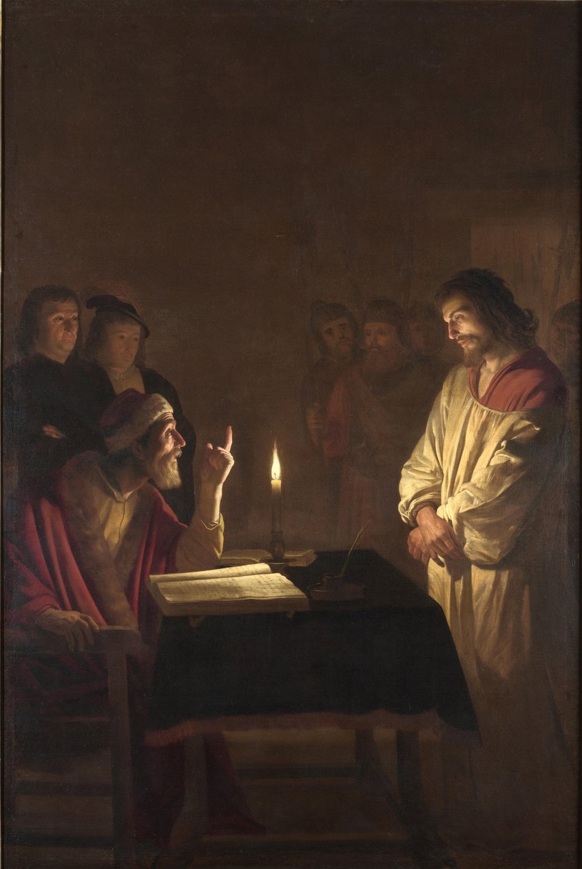 Krisztus a főpap előtt, c. 1617 alkotó: Gerrit van Honthorst
