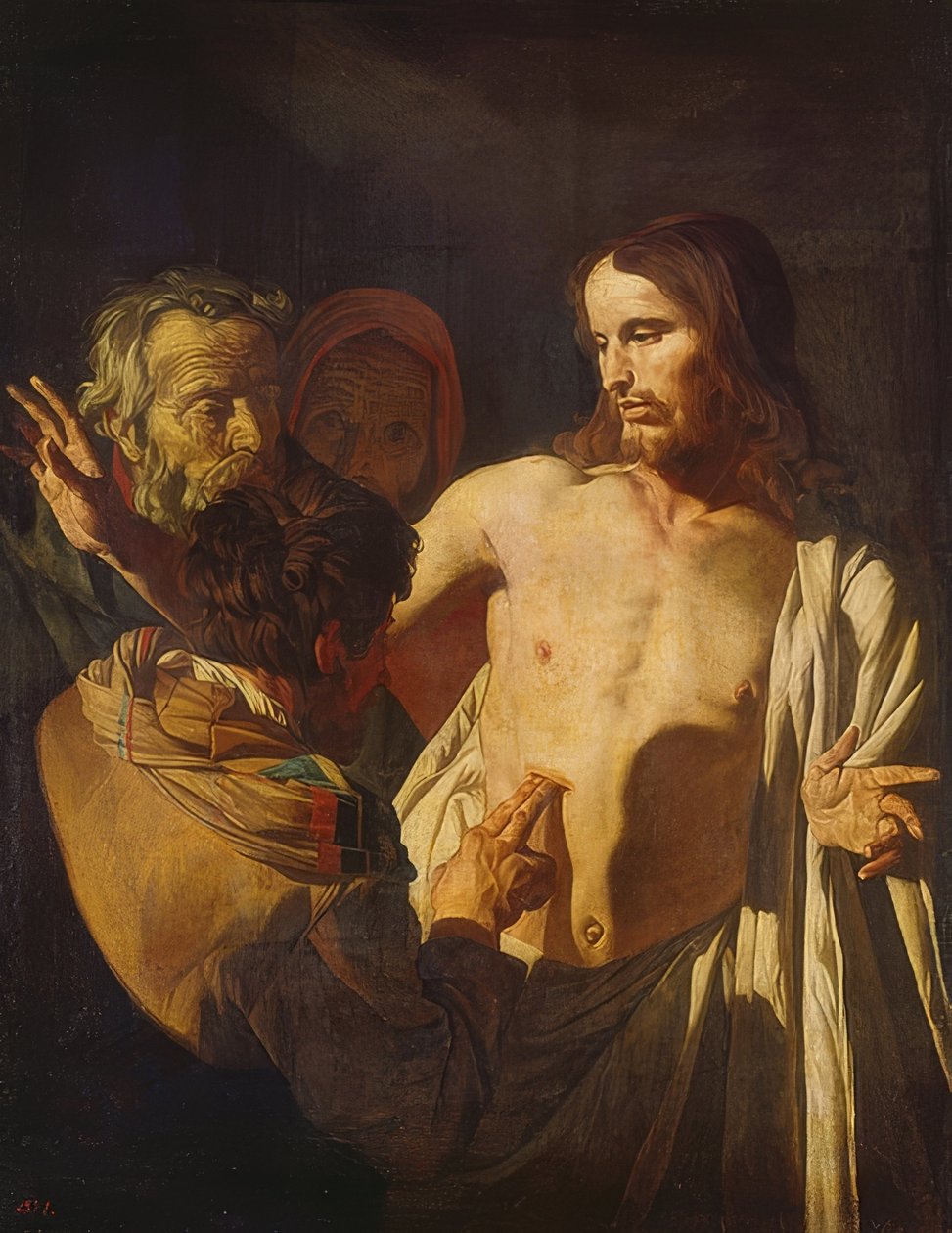 A hitetlen Tamás. 1620 körül alkotó: Gerrit van Honthorst