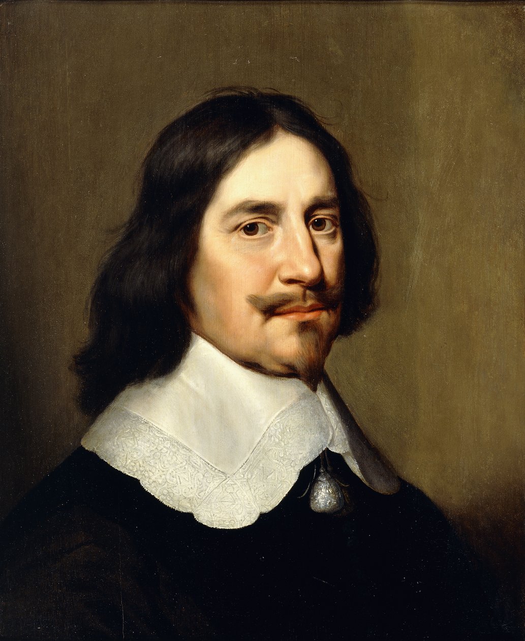 Egy úriember portréja, mellhosszú, feketében, alkotó: Gerrit van Honthorst