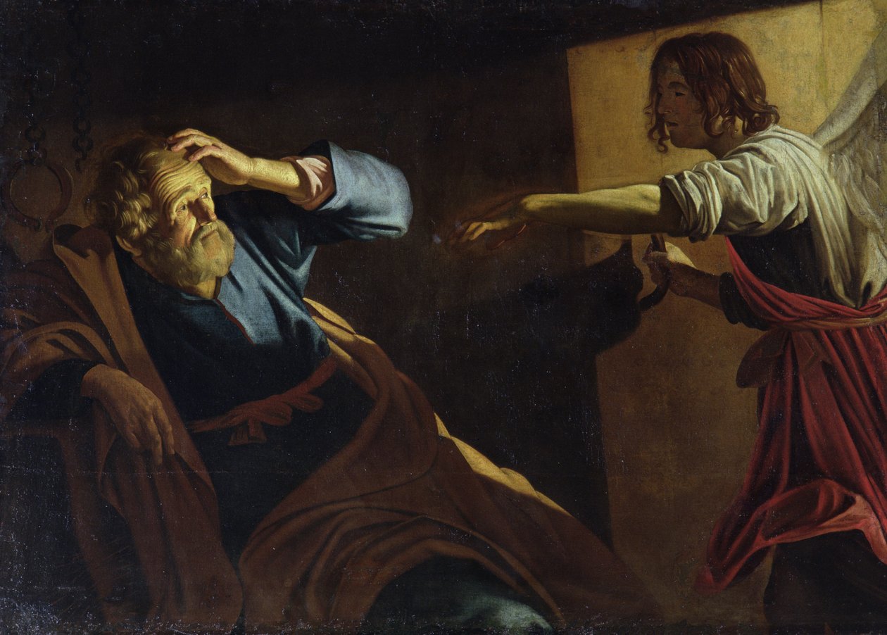 Szent Péter szabadult a börtönből alkotó: Gerrit van Honthorst
