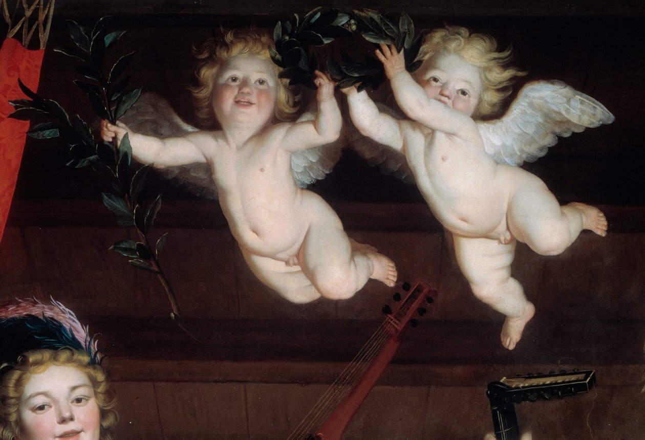 The Angels Detail koncert. Gerrit Van Honthorst (1590-1656) festménye 1624 V. 1,68x1,78 m alkotó: Gerrit van Honthorst