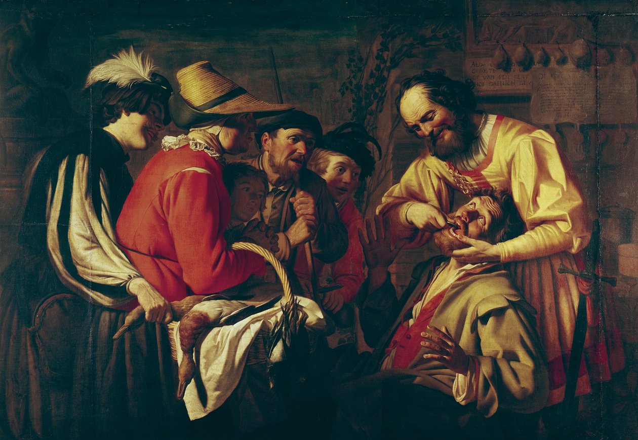 A foghúzó (olaj, vászon) alkotó: Gerrit van Honthorst
