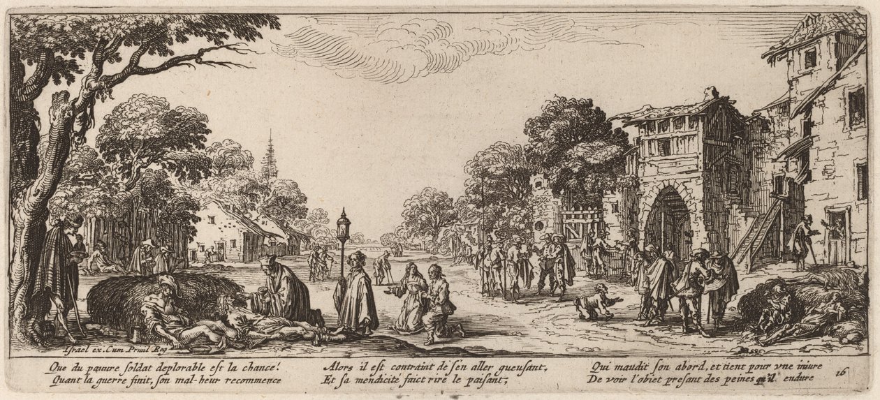 Haldokló katonák az út szélén alkotó: Gerrit van Schagen after Jacques Callot