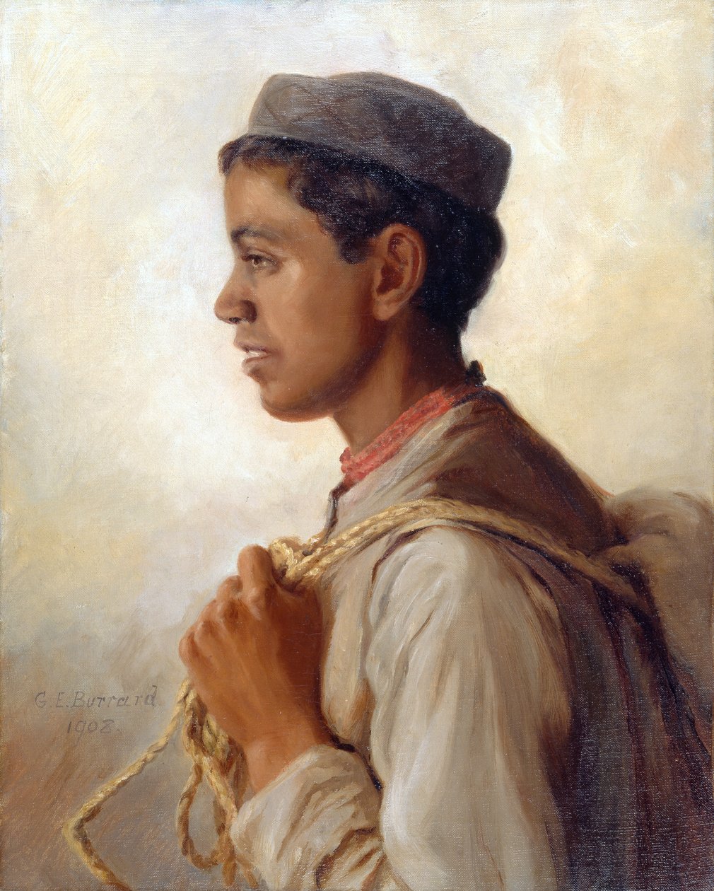 „A Native of Garwhal” a továbblépés szemléletében, 1908 alkotó: Gertrude Ellen Burrard