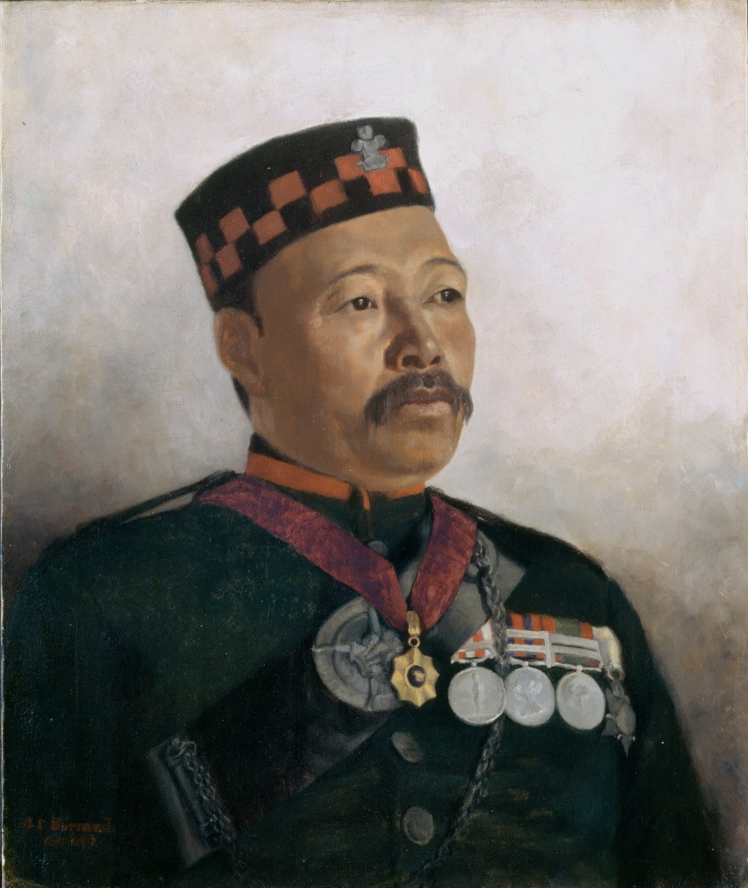 Jurvir Thap Subedar őrnagy, 2. gurkhaezred, 1893 alkotó: Gertrude Ellen Burrard