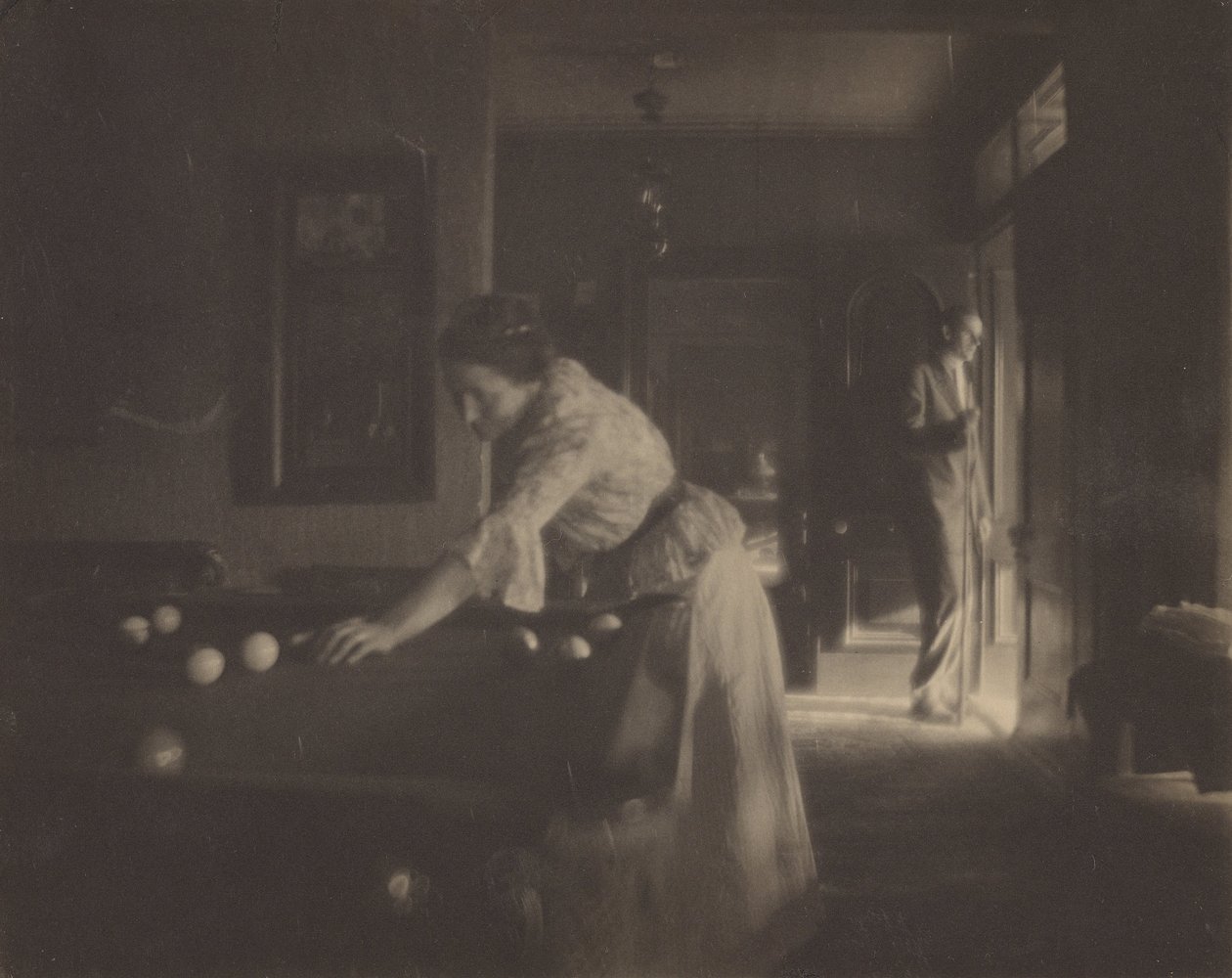 (Gertrude Käsebier OMalley a biliárdnál) alkotó: Gertrude Käsebier