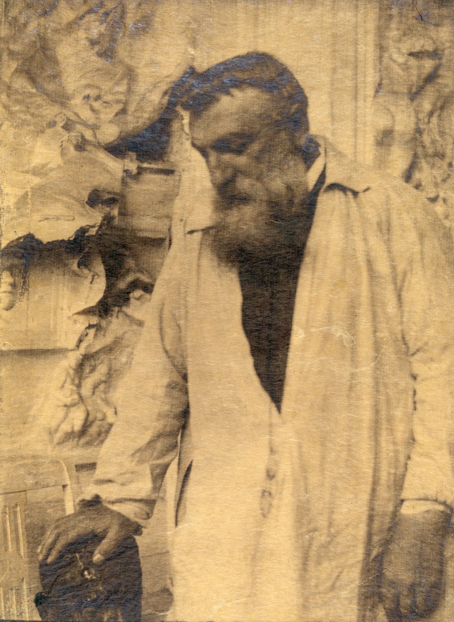 Auguste Rodin a műtermében, 1906 (szepiaszínű fotó) alkotó: Gertrude Käsebier
