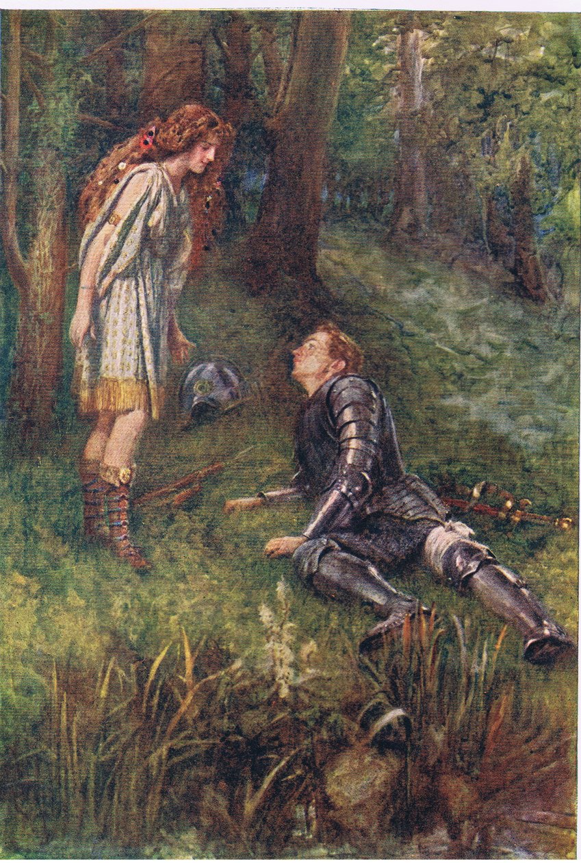Belphoebe és Timius, Történetek a tündérkirálynőből, George Harrap and Company kiadásában alkotó: Gertrude E. Demain (after) Hammond