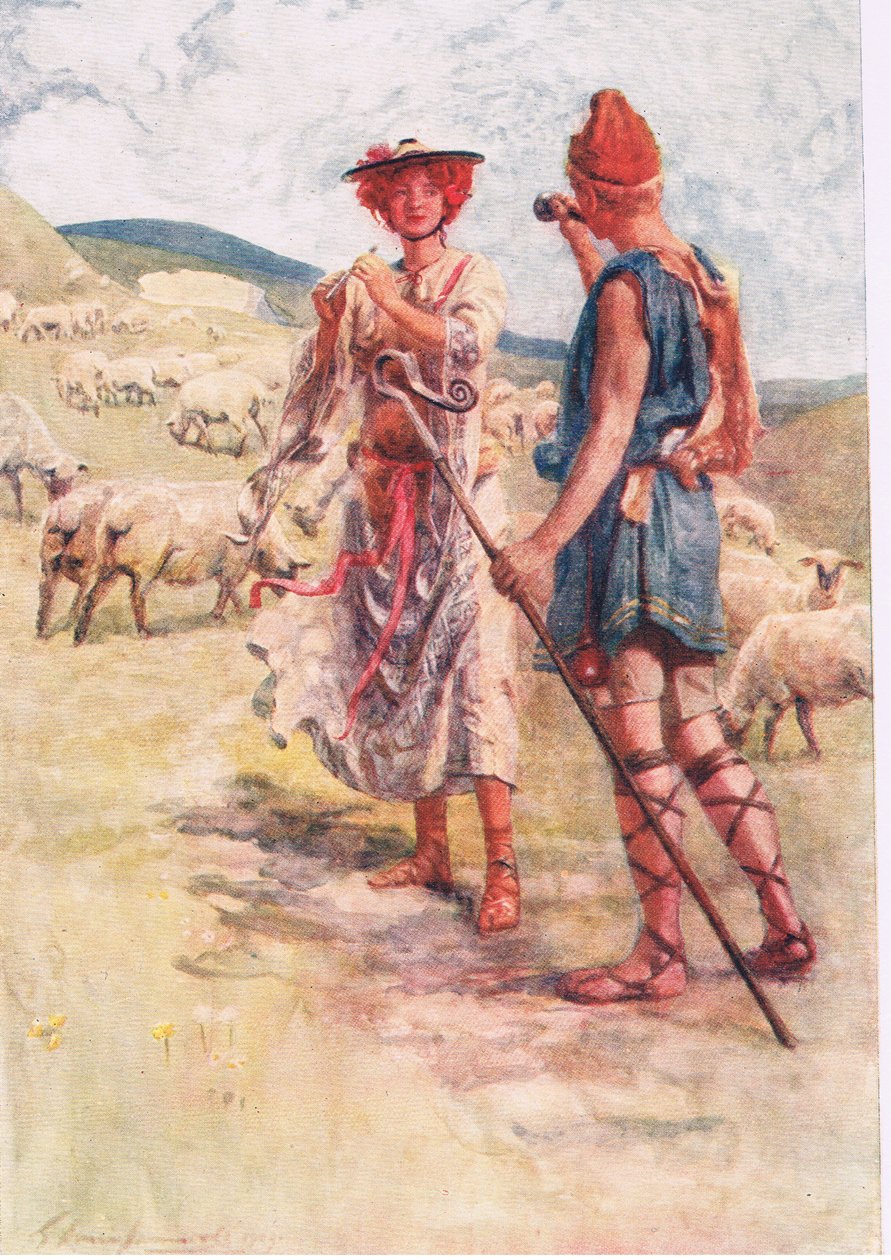 Calidore és Pastonella, Történetek a tündérkirálynőből, George Harrap and Company kiadásában alkotó: Gertrude E. Demain (after) Hammond