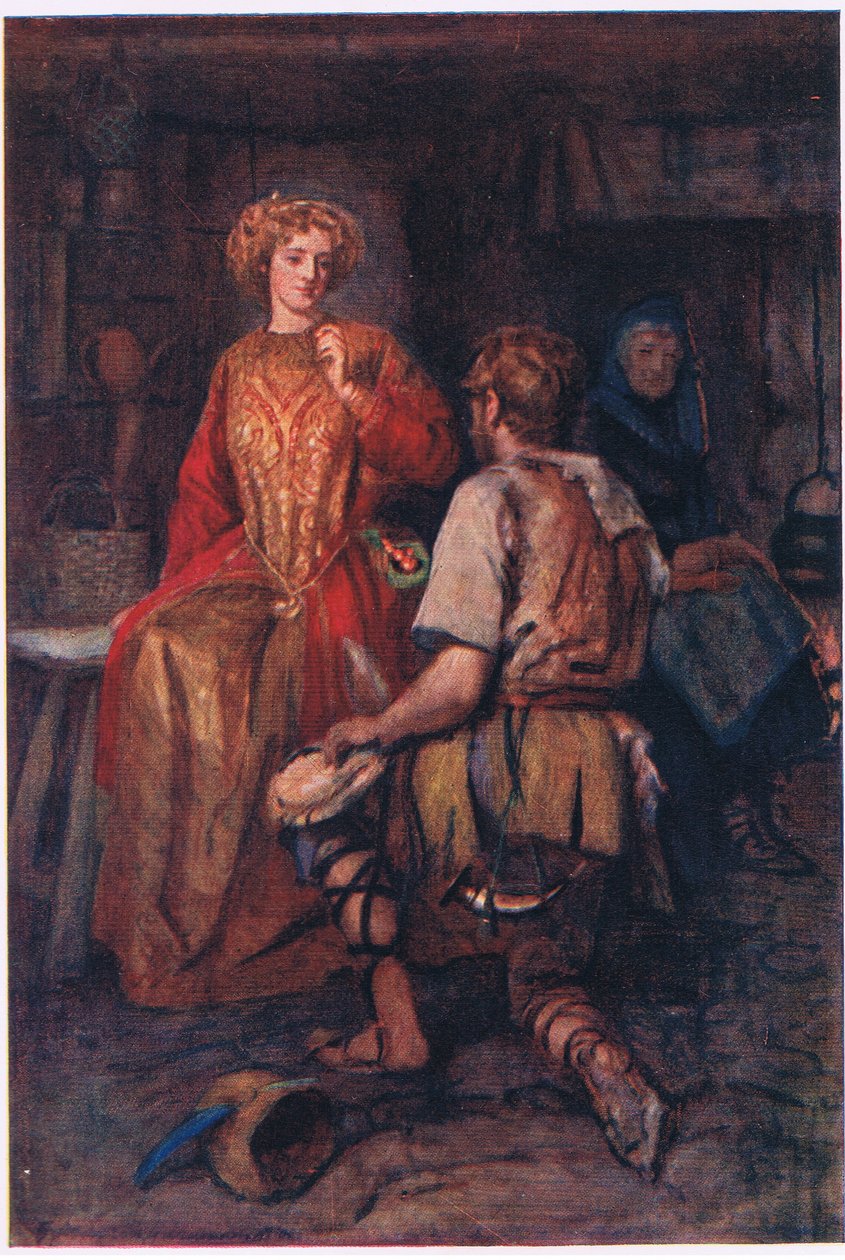 „Sokszor az általa hozott erdei vadakból, akiknek az oldala zsúfolt volt, mosolygós vörös volt!” – a George Harrap and Company által kiadott Stories from the Faerie Queen alkotó: Gertrude E. Demain (after) Hammond