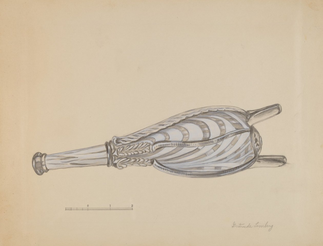 Fújtatósüveg, c. 1936. alkotó: Gertrude Lemberg