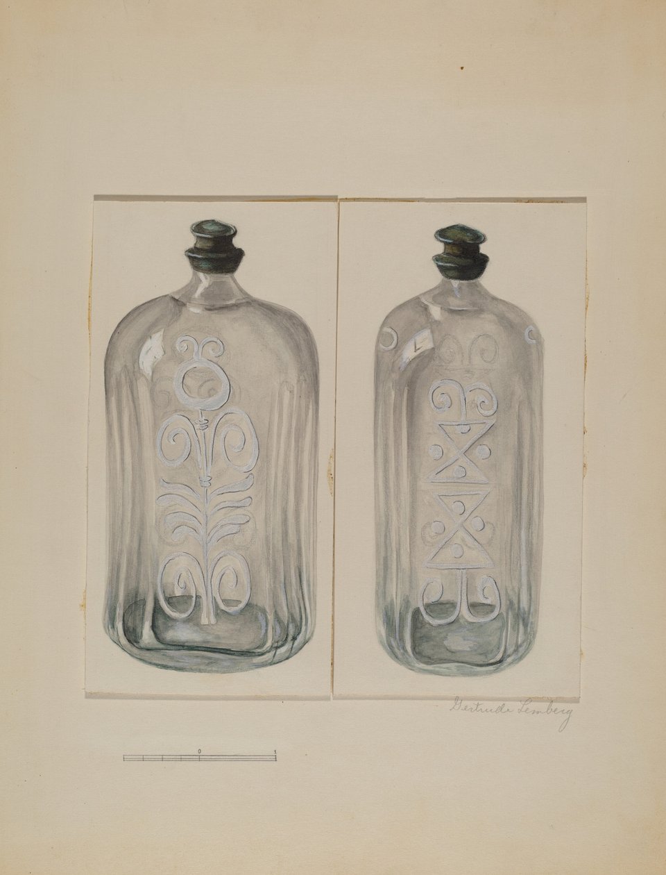 Szívélyes üveg, c. 1936. alkotó: Gertrude Lemberg