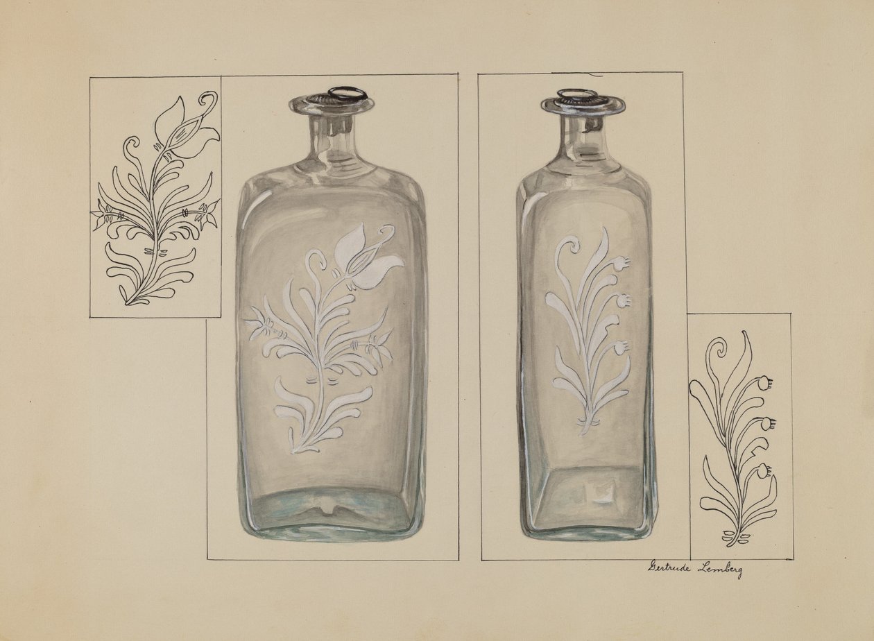 Szeszesüveg, c. 1936. alkotó: Gertrude Lemberg