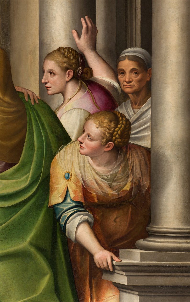Déli kereszthajó, Látogatási oltár, Gervaso Gatti oltárképének részlete, Mária látogatása Elisabeth unokatestvérnél 1583, Az oltárkép részlete alkotó: Gervasio Gatti