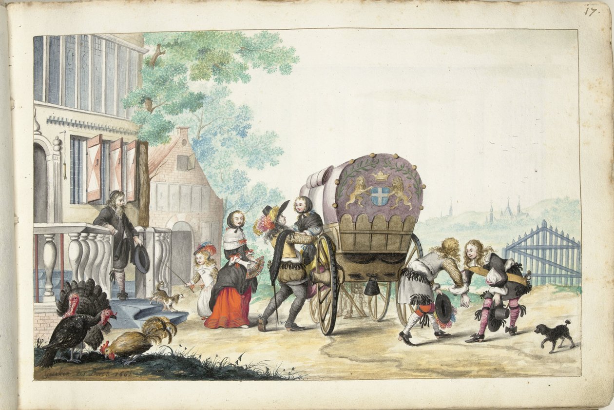 Érkezés egy vidéki házba alkotó: Gesina ter Borch (signed by artist)