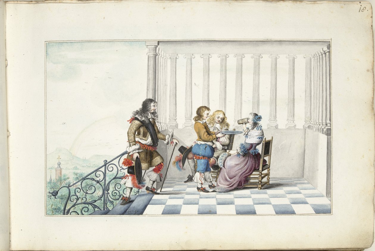 Társaság a teraszon alkotó: Gesina ter Borch (signed by artist)