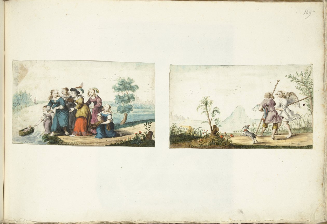 Mózes és Tóbiás és az angyal alkotó: Gesina ter Borch (signed by artist)