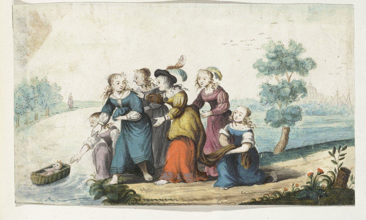 Mózest megtalálják alkotó: Gesina ter Borch (signed by artist)