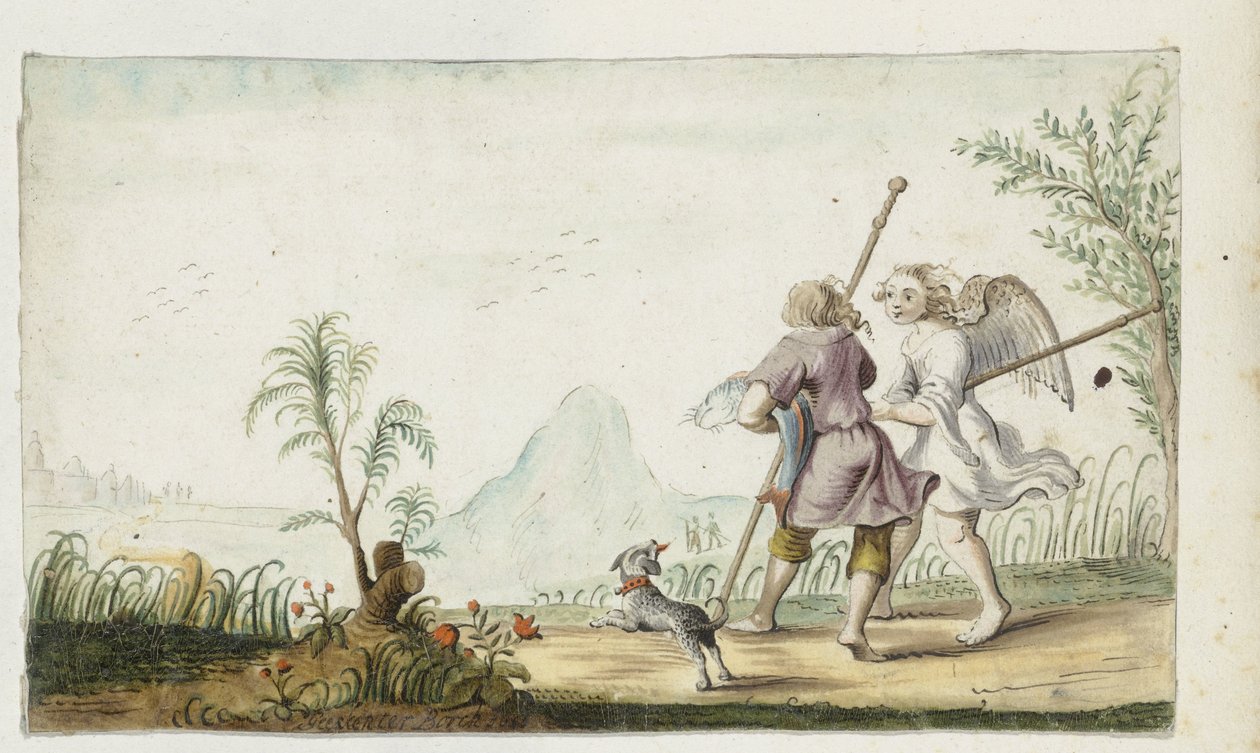 Tóbiás angyalban alkotó: Gesina ter Borch (signed by artist)