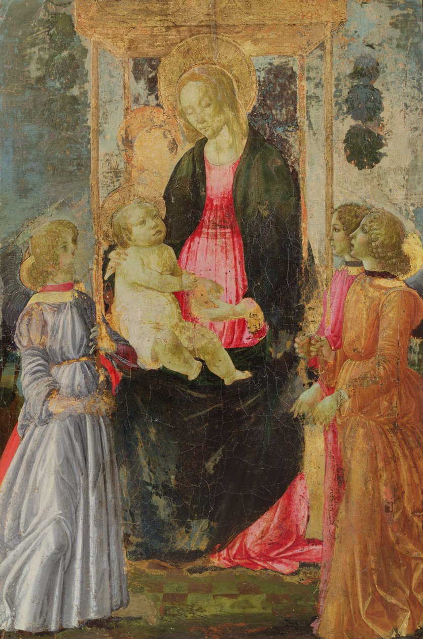 Madonna és gyermeke trónoló angyalokkal alkotó: Gherardo di Giovanni