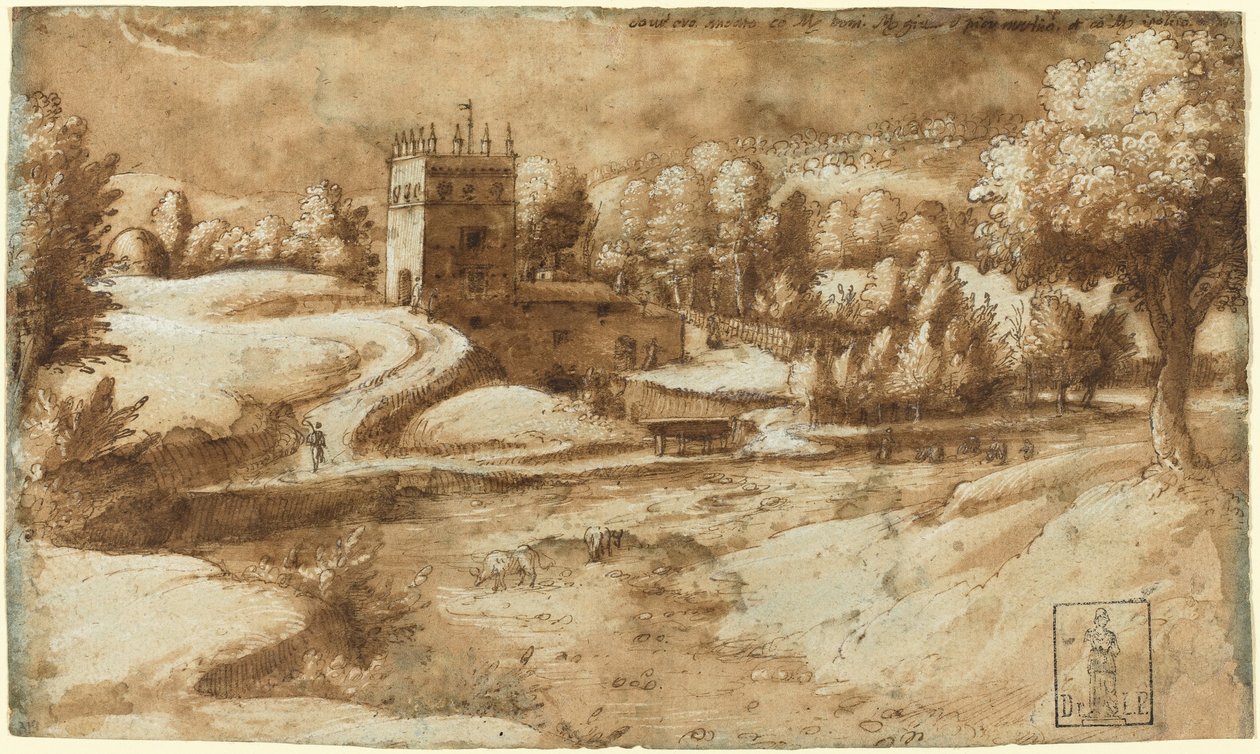 Kilátás Rosora di Serra San Quirico közelében alkotó: Gherardo Cibo