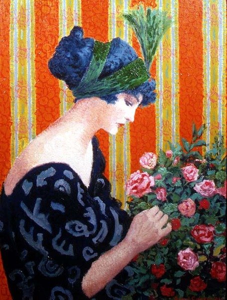 A csokor (olaj) alkotó: Ghisbert Combaz