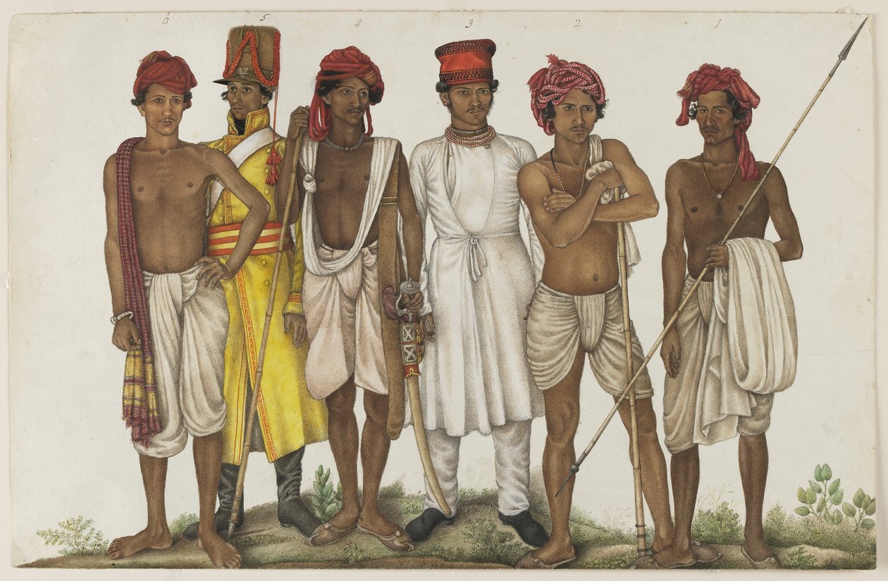 Six Recruits, fólió a Fraser Albumból alkotó: Ghulam Ali (family of) (attr. to) Khan